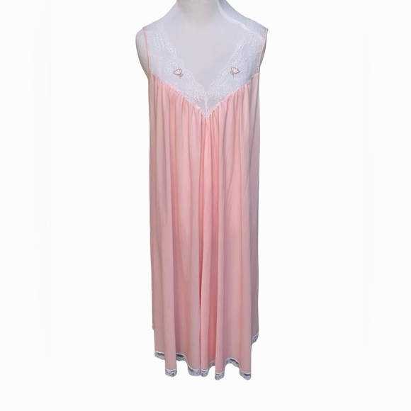 VTG Claire Sandra Lucie Ann Beverly Hills Medium Lingerie Negligée Peignoir Pink - Picture 10 of 15